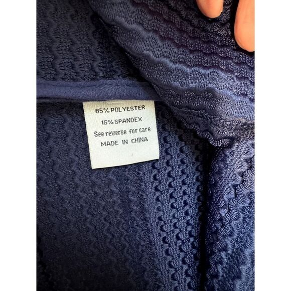 FSR Navy Circle Skater Skirt Pleated Textured - Size Medium - Picture 5 of 5